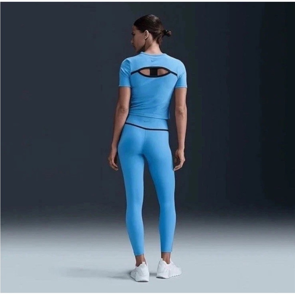 Women Nike One Dry-Fit High-Waisted 7/8 Legging Sz.Xs/Sm/XLg. Sky Blue HJ1137412 - Picture 3 of 16